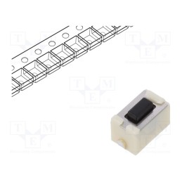 10 pcs : EVQPE104K - Microswitch TACT, SPST, Pos: 2, 0.05A/12VDC, 6x3.5x3.5mm, 4.3mm