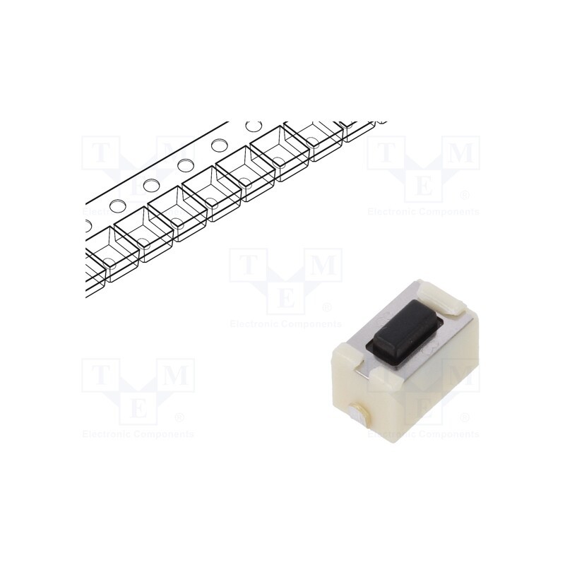 10 pcs : EVQPE104K - Microswitch TACT, SPST, Pos: 2, 0.05A/12VDC, 6x3.5x3.5mm, 4.3mm