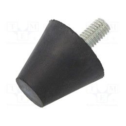 10 pcs : DVB.6-20-17-M5-10-70 - Vibroisolation foot, Ø: 20mm, Shore hardness: 70±5, 468N, 110N/mm