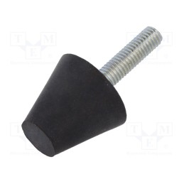 10 pcs : DVB.6-20-17-M5-20-55 - Vibroisolation foot, Ø: 20mm, Shore hardness: 55±5, 407N, 96N/mm