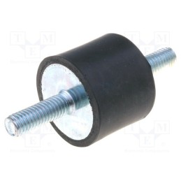 10 pcs : DVA.1-25-20-M6-18-55 - Vibration damper, M6, Ø: 25mm, rubber, L: 20mm, Thread len: 18mm