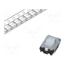 10 pcs : EVQP2002M - Microswitch TACT, SPST, Pos: 2, 0.02A/15VDC, SMT, none, 2.1mm, white