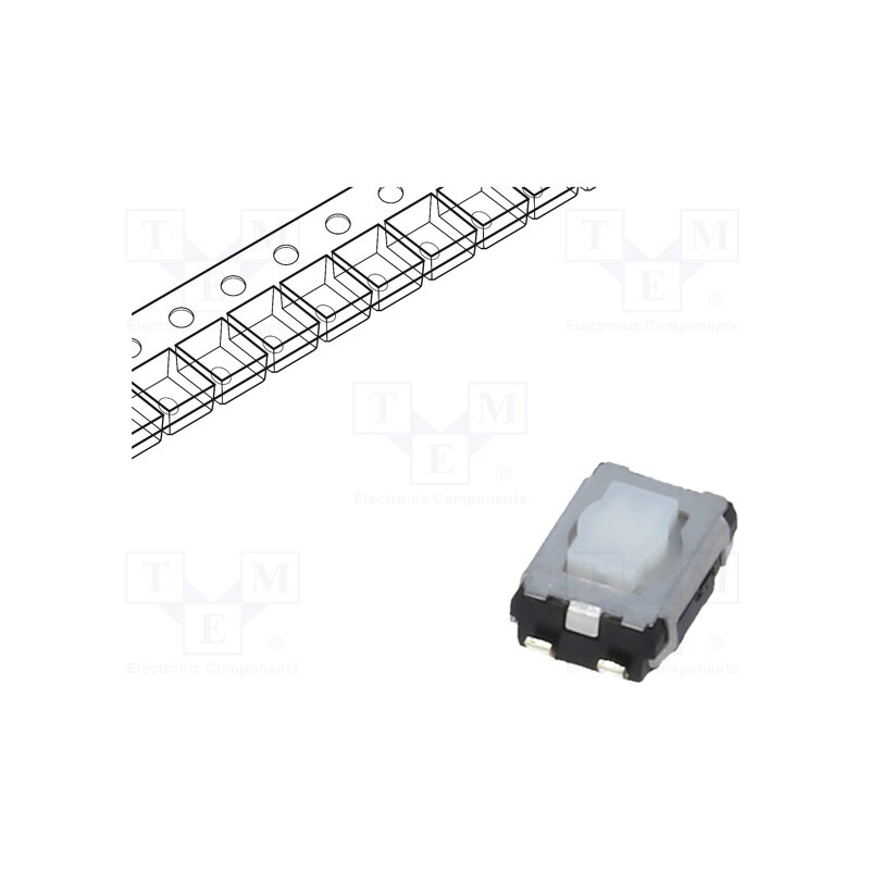 10 pcs : EVQP2002M - Microswitch TACT, SPST, Pos: 2, 0.02A/15VDC, SMT, none, 2.1mm, white