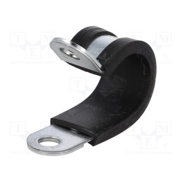 10 pcs : 61825040 - Fixing clamp, ØBundle : 18mm, W: 15mm, steel, Ømount.hole: 6.4mm