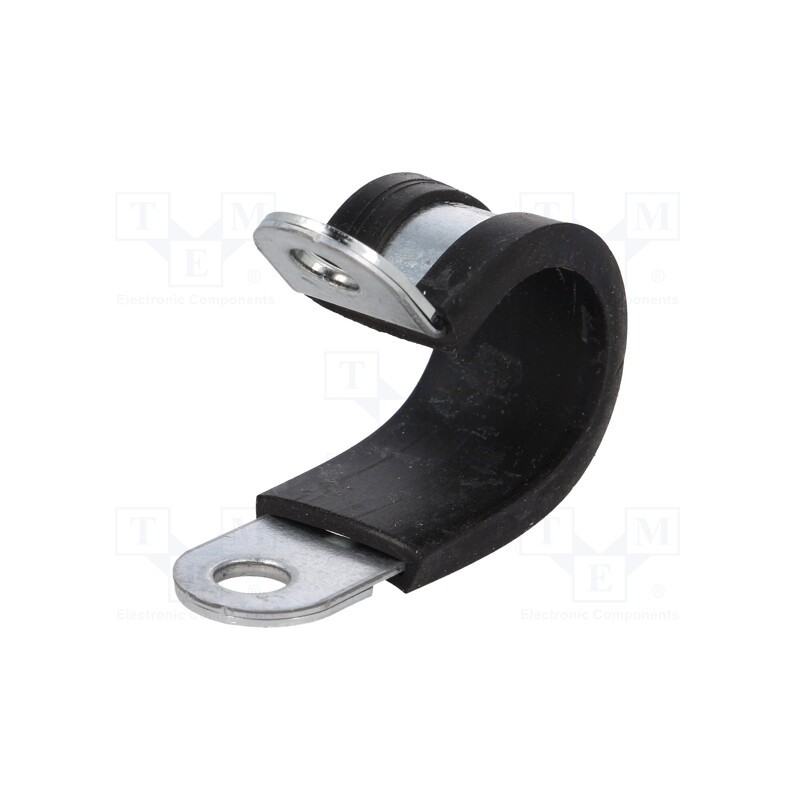 10 pcs : 61825040 - Fixing clamp, ØBundle : 18mm, W: 15mm, steel, Ømount.hole: 6.4mm