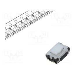 10 pcs : EVQP2202W - Microswitch TACT, SPST, Pos: 2, 0.02A/15VDC, SMT, none, 2.5mm, white