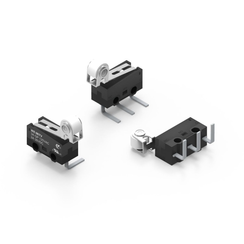 1 pcs - Wurth Elektronik Roller Lever Micro Switch, THT Terminal, 3A, SPDT