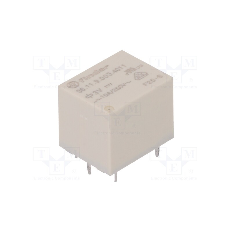 10 pcs : 36.11.9.003.4011 - Relay: electromagnetic, SPDT, Ucoil: 3VDC, 15A, 10A/250VAC, PCB, 25Ω