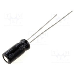 50 pcs : EWH1KM010D11OT - Capacitor: electrolytic, THT, 1uF, 100VDC, Ø5x11mm, Pitch: 2mm, ±20%