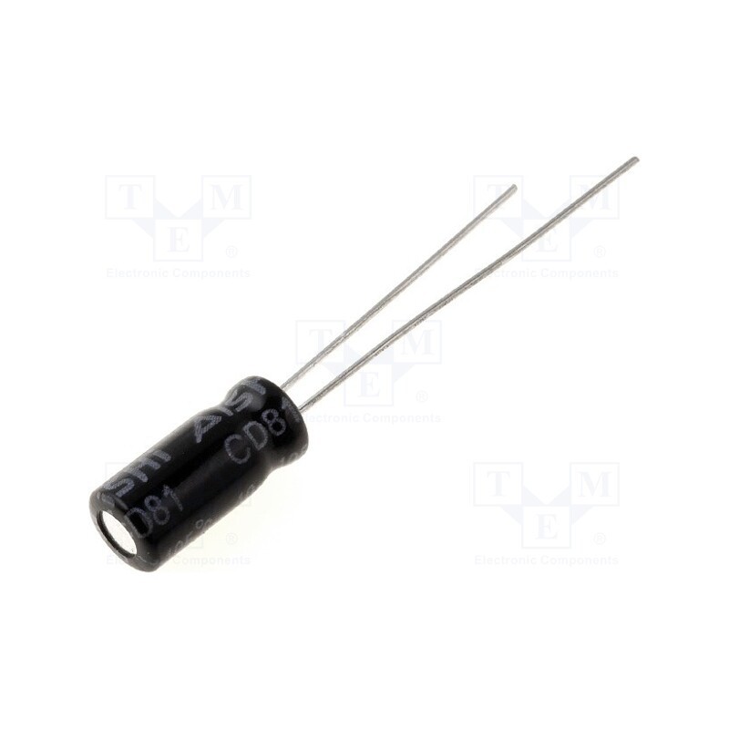 50 pcs : EWH1KM010D11OT - Capacitor: electrolytic, THT, 1uF, 100VDC, Ø5x11mm, Pitch: 2mm, ±20%