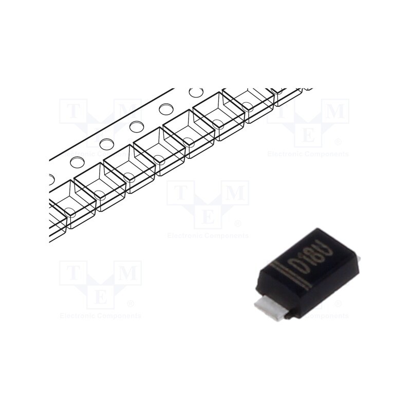 50 pcs : DSS18UTR - Diode: Schottky rectifying, SMD, 80V, 1A, SOD123F,
