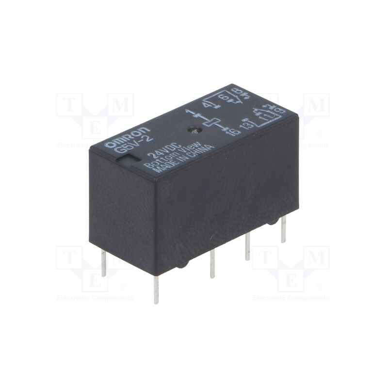 10 pcs : G5V-2 24VDC - Relay: electromagnetic, DPDT, Ucoil: 24VDC, Icontacts max: 2A, PCB