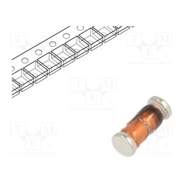 50 pcs : BZV55C13 - Diode: Zener, 0.5W, 13V, SMD, MiniMELF, single diode, 100nA