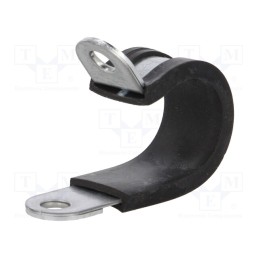 10 pcs : 61825380 - Fixing clamp, ØBundle : 20mm, W: 15mm, steel, Ømount.hole: 6.4mm