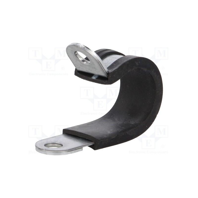 10 pcs : 61825380 - Fixing clamp, ØBundle : 20mm, W: 15mm, steel, Ømount.hole: 6.4mm