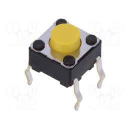 10 pcs : SKHHCRA010 - Microswitch TACT, SPST, Pos: 2, 0.05A/12VDC, THT, 5.1N, 6x6x3.5mm