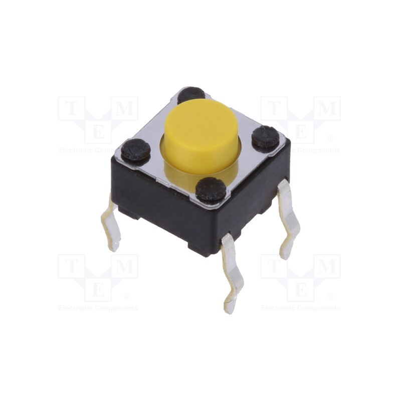 10 pcs : SKHHCRA010 - Microswitch TACT, SPST, Pos: 2, 0.05A/12VDC, THT, 5.1N, 6x6x3.5mm