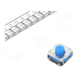 10 pcs : KSC721J LFS - Microswitch TACT, SPST-NO, Pos: 2, 0.05A/32VDC, SMT, none, 4.3mm