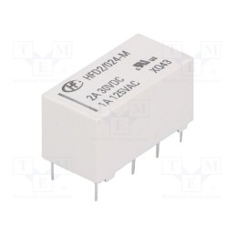 10 pcs : HFD2/024-M - Relay: electromagnetic, DPDT, Ucoil: 24VDC, 3A, 1A/125VAC, 3A/30VDC