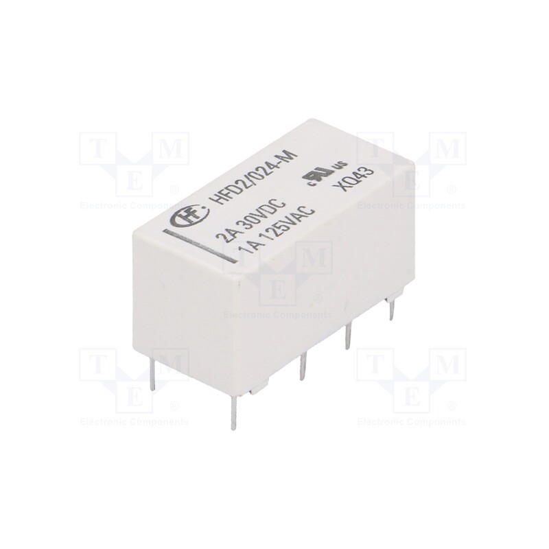 10 pcs : HFD2/024-M - Relay: electromagnetic, DPDT, Ucoil: 24VDC, 3A, 1A/125VAC, 3A/30VDC