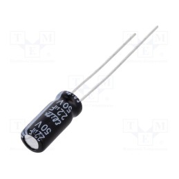 100 pcs : PF1H2R2MNN0511U - Capacitor: electrolytic, THT, 2.2uF, 50VDC, Ø5x11mm, Pitch: 2mm