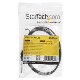 1 pcs - StarTech.com USB 2.0 Cable, Male USB A to Female USB A USB Extension Cable, 0.9m