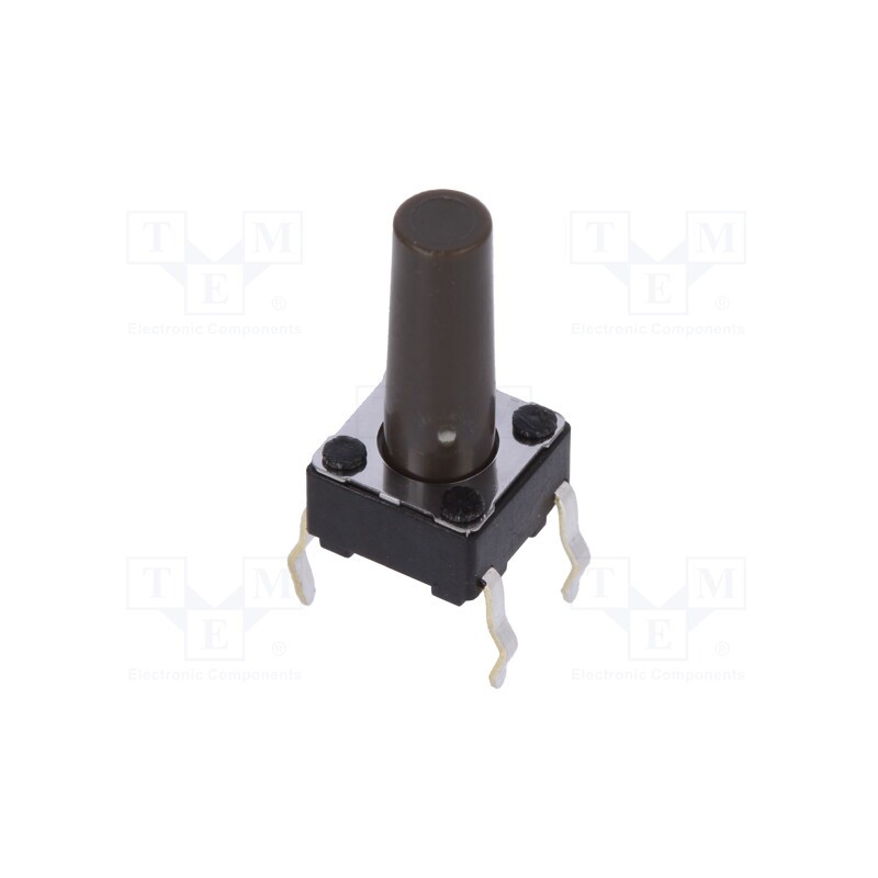 10 pcs : SKHHDUA010 - Microswitch TACT, SPST, Pos: 2, 0.05A/12VDC, THT, 1.6N, 6x6x3.5mm