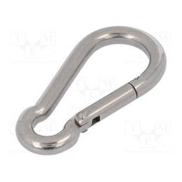 10 pcs : KAR-6-A4 - Carabiner, acid resistant steel A4, for rope, L: 60mm, 6mm