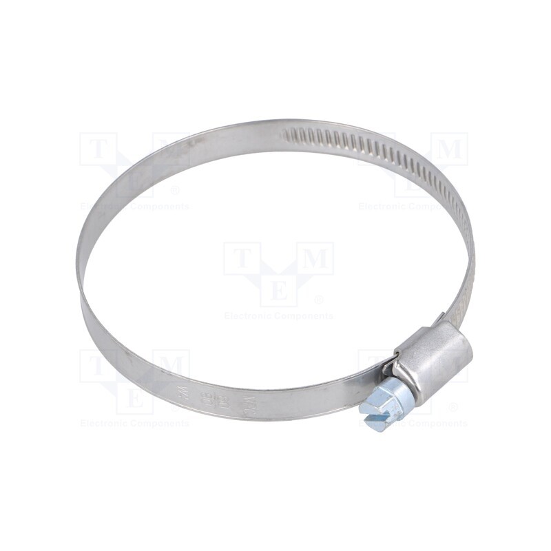 10 pcs : D4060 - Worm gear clamp, W: 9mm, Clamping: 60÷80mm, chrome steel AISI 430