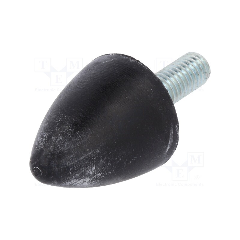 10 pcs : DVA.6-20-24-M6-18-55 - Vibration damper, M6, Ø: 20mm, rubber, L: 24mm, Thread len: 18mm