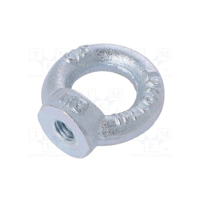 10 pcs : NZU.8 - Lifting eye nut, eye, M8, steel, Plating: zinc, DIN 582, 20mm