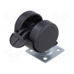 10 pcs : BPN 040 P26X26 - Furniture wheel, Ø: 40mm, H: 44mm, torsional with lock, 40kg