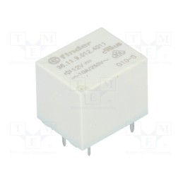 10 pcs : 36.11.9.012.4011 - Relay: electromagnetic, SPDT, Ucoil: 12VDC, 15A, 10A/250VAC, PCB