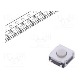 10 pcs : SKRAAKE010 - Microswitch TACT, SPST, Pos: 2, 0.05A/12VDC, SMT, 2.5N, 3.4mm, round