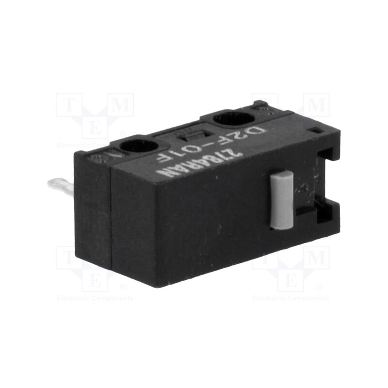 10 pcs : D2F-01F - Microswitch SNAP ACTION, 1A/125VAC, 0.1A/30VDC, without lever