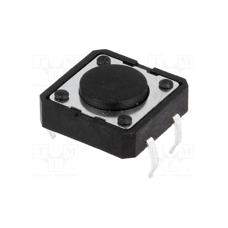 50 pcs : - Microswitch TACT, SPST-NO, Pos: 2, 0.05A/12VDC, THT, none, 2.5N