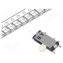 10 pcs : CUS-12TB - Switch: slide, Pos: 2, SPDT, 0.3A/4VDC, ON-ON, SMT, Leads: curved