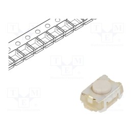 10 pcs : TL1015AF160QG - Microswitch TACT, SPST-NO, Pos: 2, 0.05A/12VDC, SMT, 1.57N, 2mm