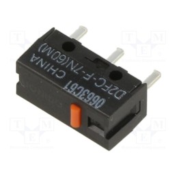 10 pcs : D2FC-F-7N(60M) - Microswitch SNAP ACTION, 0.001A/6VDC, without lever, SPST-NO