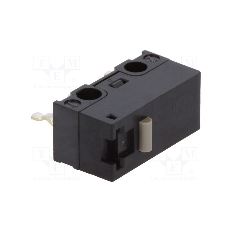 10 pcs : D2F-01F-T - Microswitch SNAP ACTION, 1A/125VAC, 0.1A/30VDC, without lever