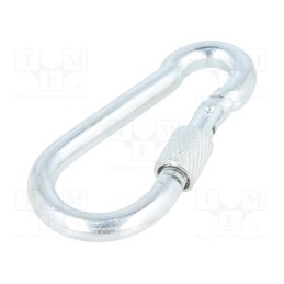 10 pcs : KSZ.7.70 - Carabiner, steel, for rope, L: 70mm, zinc, 7mm, with protection