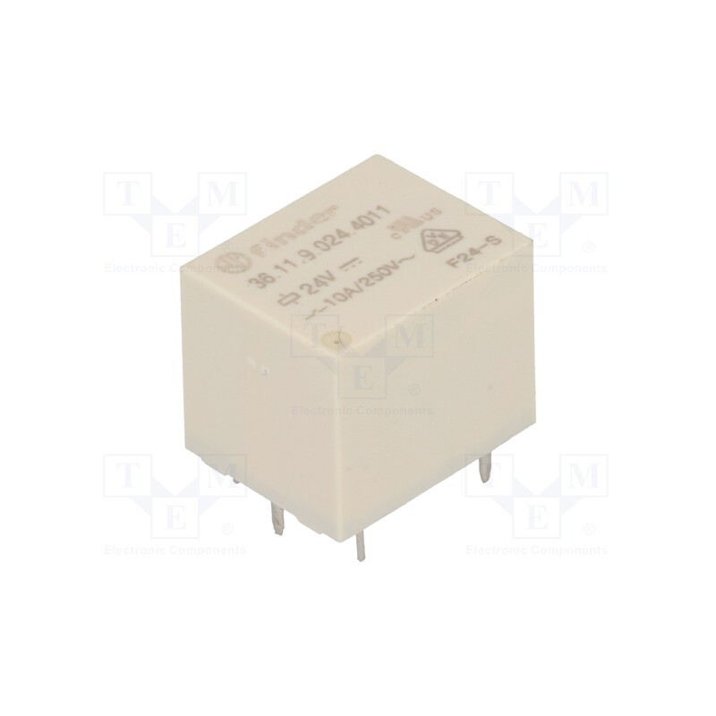 10 pcs : 36.11.9.024.4011 - Relay: electromagnetic, SPDT, Ucoil: 24VDC, 15A, 10A/250VAC, PCB