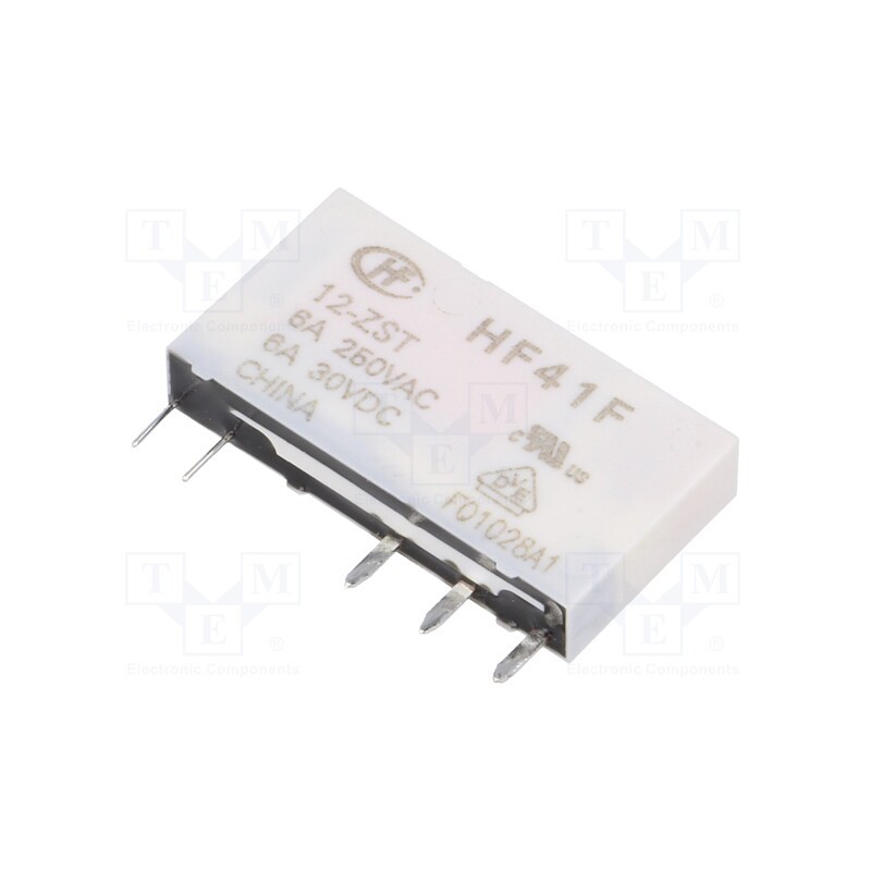 10 pcs : HF41F/12-ZST - Relay: electromagnetic, SPDT, Ucoil: 12VDC, 6A, 6A/250VAC, 6A/30VDC