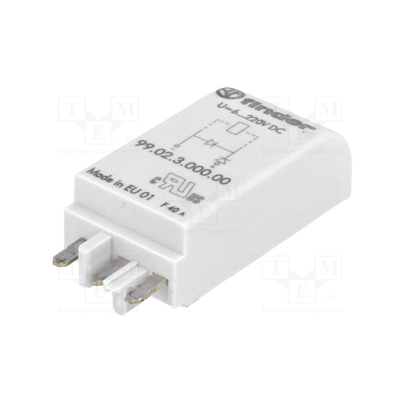 10 pcs : 99.02.3.000.00 - Module protecting, socket, Colour: green, 6÷220VDC