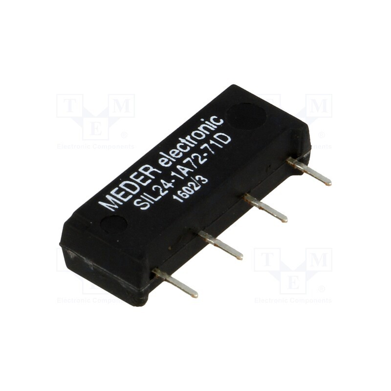 10 pcs : SIL24-1A72-71D - Relay: reed switch, SPST-NO, Ucoil: 24VDC, 1.25A, max.200VDC, 290mW