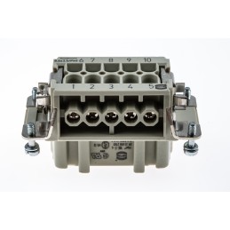 1 pcs - HARTING Heavy Duty Power Connector Insert, 16A, Female, Han E Series, 10 Contacts