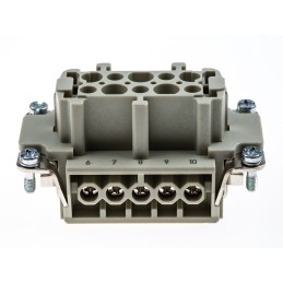 1 pcs - HARTING Heavy Duty Power Connector Insert, 16A, Female, Han E Series, 10 Contacts