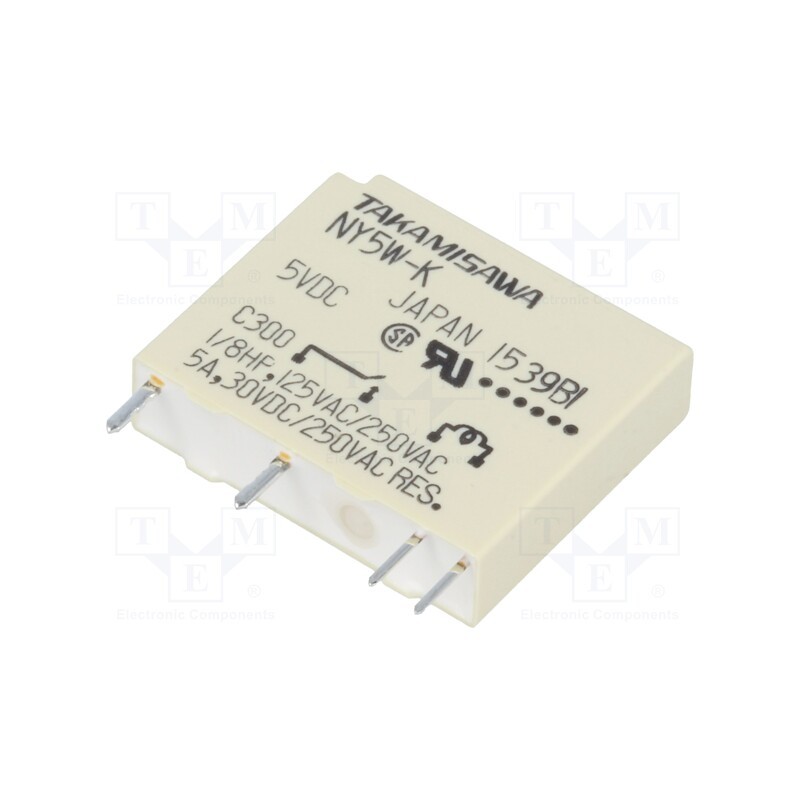 10 pcs : NY-5W-K - Relay: electromagnetic, SPST-NO, Ucoil: 5VDC, 5A, 5A/250VAC, PCB