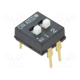 10 pcs : 1825360-1 - Switch: DIP-SWITCH, Poles number: 2, ON-OFF, 0.1A/24VDC, Pos: 2