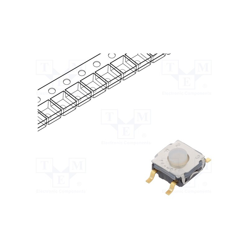10 pcs : KSC223G LFG - Microswitch TACT, SPST-NO, Pos: 2, 0.05A/32VDC, SMT, none, 3.5mm